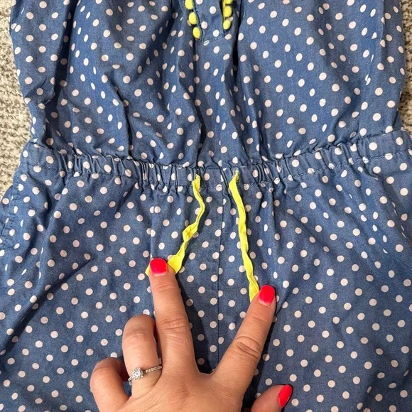 Polka Dot Blue Kids Romper - Picture 2 of 8